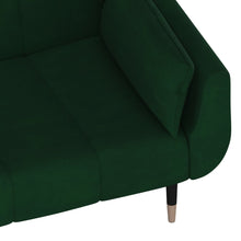 Indlæs billede til gallerivisning Divano Trasformabile in Letto con 2 Cuscini Verde Scuro in Velluto