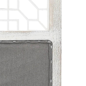Separè 6 Pannelli Grigio 210x165 cm in Tessuto e legno