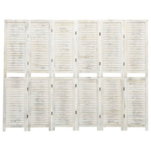 Laden Sie das Bild in den Galerie-Viewer, Separè 6 Pannelli Bianco Antico 215x166 cm in Legno Massello