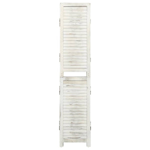 Separè 6 Pannelli Bianco Antico 215x166 cm in Legno Massello