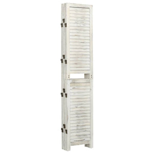 Separè 6 Pannelli Bianco Antico 215x166 cm in Legno Massello