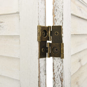 Separè 6 Pannelli Bianco Antico 215x166 cm in Legno Massello