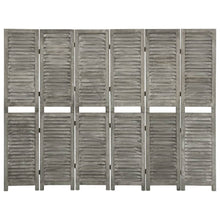 Laden Sie das Bild in den Galerie-Viewer, Separè 6 Pannelli Grigio 214x166 cm in Legno Massello