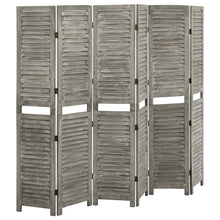 Laden Sie das Bild in den Galerie-Viewer, Separè 6 Pannelli Grigio 214x166 cm in Legno Massello