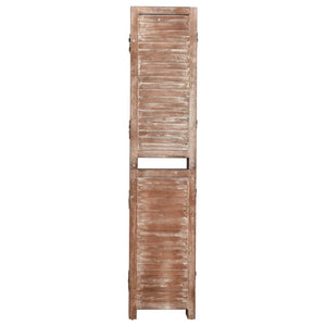Separè 6 Pannelli Marrone 210x165cm in Legno Massello