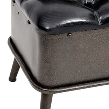 Carica l&#39;immagine nel visualizzatore di Gallery, Panca Pouf con Schienale e Vano contenitore 110 cm Nera in Similpelle