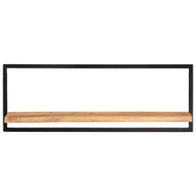 Load image into Gallery viewer, Mensole Parete 2pz 100x24x35 cm Legno Massello Acacia e Acciaio