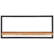 Load image into Gallery viewer, Mensole Parete 2pz 80x25x35 cm Legno Massello Acacia e Acciaio
