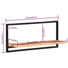 Load image into Gallery viewer, Mensole Parete 2pz 80x25x35 cm Legno Massello Acacia e Acciaio