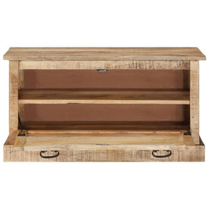 Panca con Vano PortaScarpe 85x40x45 cm in Legno Massello di Mango