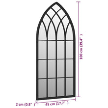Load image into Gallery viewer, Specchio Decorativo Nero 100x45 cm Ferro per Uso Interno