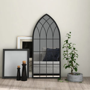 Specchio Decorativo Nero 100x45 cm Ferro per Uso Interno
