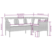 Indlæs billede til gallerivisning Divano da Giardino a Forma di L con Cuscini Grigi in Polyrattan Grigio