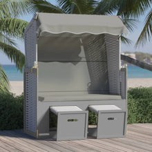 Carica l&#39;immagine nel visualizzatore di Gallery, Strandkorb in Massello Grigio Cuscini Grigi