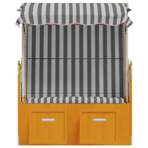 Strandkorb in Massello Miele Cuscini Bianco - Grigio