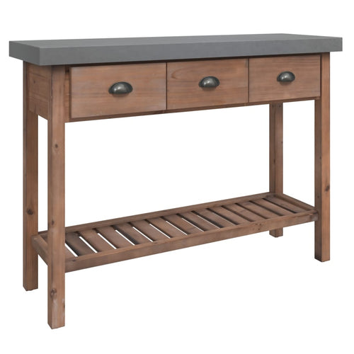Mobiletto Consolle 110x35x80 cm in Legno Massello di Abete