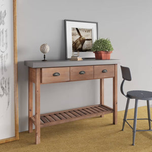 Mobiletto Consolle 110x35x80 cm in Legno Massello di Abete