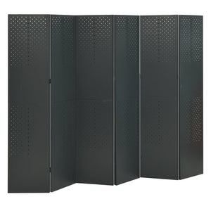 Separè 6 Pannelli 2 pz Antracite 240x180 cm in Acciaio