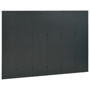 Separè 6 Pannelli 2 pz Antracite 240x180 cm in Acciaio