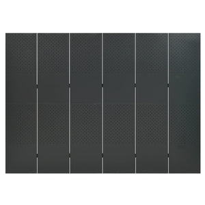 Separè 6 Pannelli 2 pz Antracite 240x180 cm in Acciaio