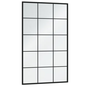 Specchio a Parete Nero 100x60 cm in Metallo