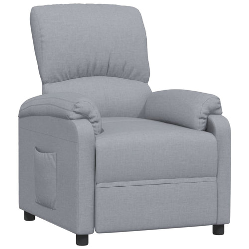 Poltrona Reclinabile in Tessuto Grigio Chiaro