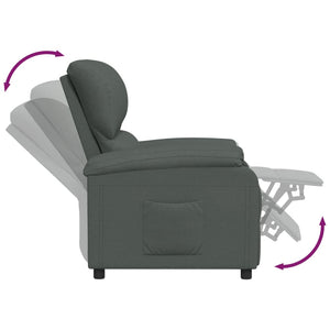 Poltrona Reclinabile in Tessuto Grigio Scuro