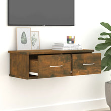 Load image into Gallery viewer, Mobiletto a Parete 2 Cassetti Rovere Fumo 60x26x18,5cm Legno Ingegnerizzato