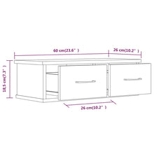 Load image into Gallery viewer, Mobiletto a Parete 2 Cassetti Rovere Fumo 60x26x18,5cm Legno Ingegnerizzato
