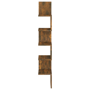 Mensola a Muro a Serpentina Rovere Fumo 20x20x127,5cm Legno Multistrato