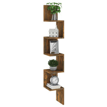 Laden Sie das Bild in den Galerie-Viewer, Mensola a Muro a Serpentina Rovere Fumo 20x20x127,5cm Legno Multistrato