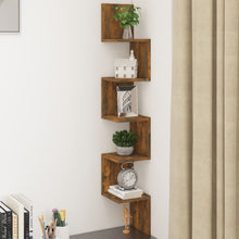 Laden Sie das Bild in den Galerie-Viewer, Mensola a Muro a Serpentina Rovere Fumo 20x20x127,5cm Legno Multistrato