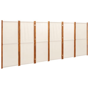 Separè 6 Pannelli Bianco Crema 420x180 cm in legno