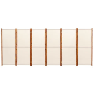 Separè 6 Pannelli Bianco Crema 420x180 cm in legno