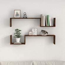 Load image into Gallery viewer, Mensole 2 pz Rovere Fumo 100x15x20 cm in Legno Multistrato