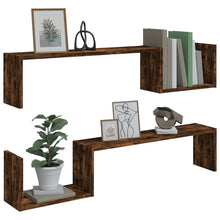 Load image into Gallery viewer, Mensole 2 pz Rovere Fumo 100x15x20 cm in Legno Multistrato