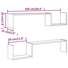 Load image into Gallery viewer, Mensole 2 pz Rovere Fumo 100x15x20 cm in Legno Multistrato