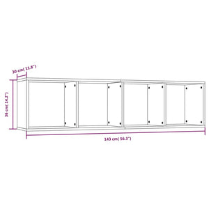 Libreria/Mobile TV Rovere Fumo 143x30x36cm in Legno Multistrato
