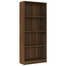 Indlæs billede til gallerivisning Libreria 4 Ripiani Rovere Marrone 60x24x142cm Legno Multistrato