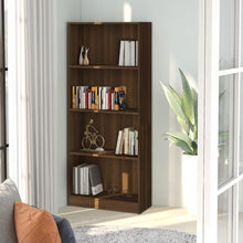 Indlæs billede til gallerivisning Libreria 4 Ripiani Rovere Marrone 60x24x142cm Legno Multistrato