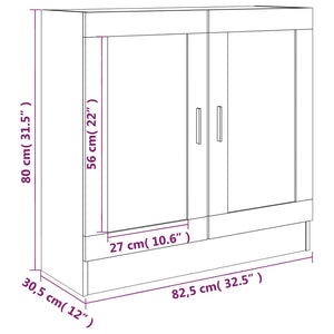 Mobile Vetrina Grigio Sonoma 82,5x30,5x80 cm Legno Multistrato