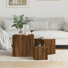 Indlæs billede til gallerivisning Set 3 Tavolini Rovere Marrone in Legno Multistrato