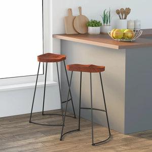 Sgabelli da Bar 2 pz 50x40x78 cm Legno Massello di Mango