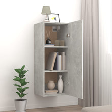 Charger l&#39;image dans la galerie, Armadietto a Muro Grigio Cemento 34,5x34x90cm Legno Multistrato