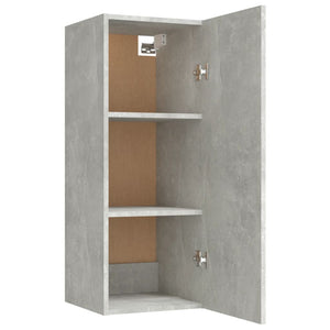 Armadietto a Muro Grigio Cemento 34,5x34x90cm Legno Multistrato