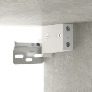 Armadietto a Muro Grigio Cemento 34,5x34x90cm Legno Multistrato