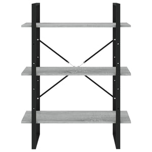 Libreria 5 Ripiani Grigio Sonoma 80x30x175 cm Legno Multistrato