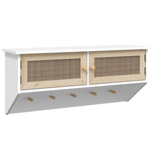 Carica l&#39;immagine nel visualizzatore di Gallery, Appendiabiti a Muro 2 Antine Bianco in Legno Multistrato e Rattan Naturale