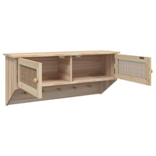 Carica l&#39;immagine nel visualizzatore di Gallery, Appendiabiti a Muro 2 Antine Marrone in Legno Multistrato e Rattan Naturale
