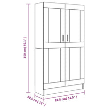Indlæs billede til gallerivisning Libreria/Armadio Grigio Sonoma 82,5x30,5x150 cm in Legno Multistrato